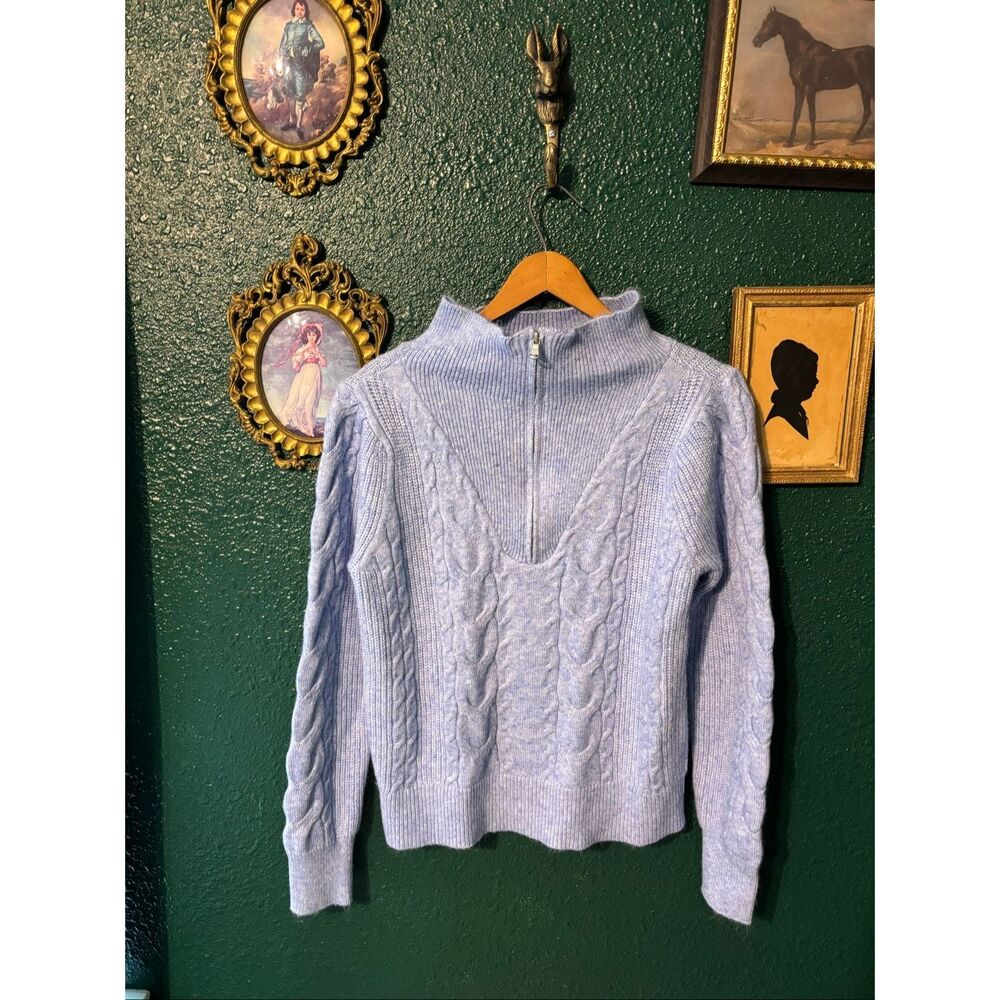 LOFT BLUE QUARTER ZIP PULLOVER SZ SMALL NWT